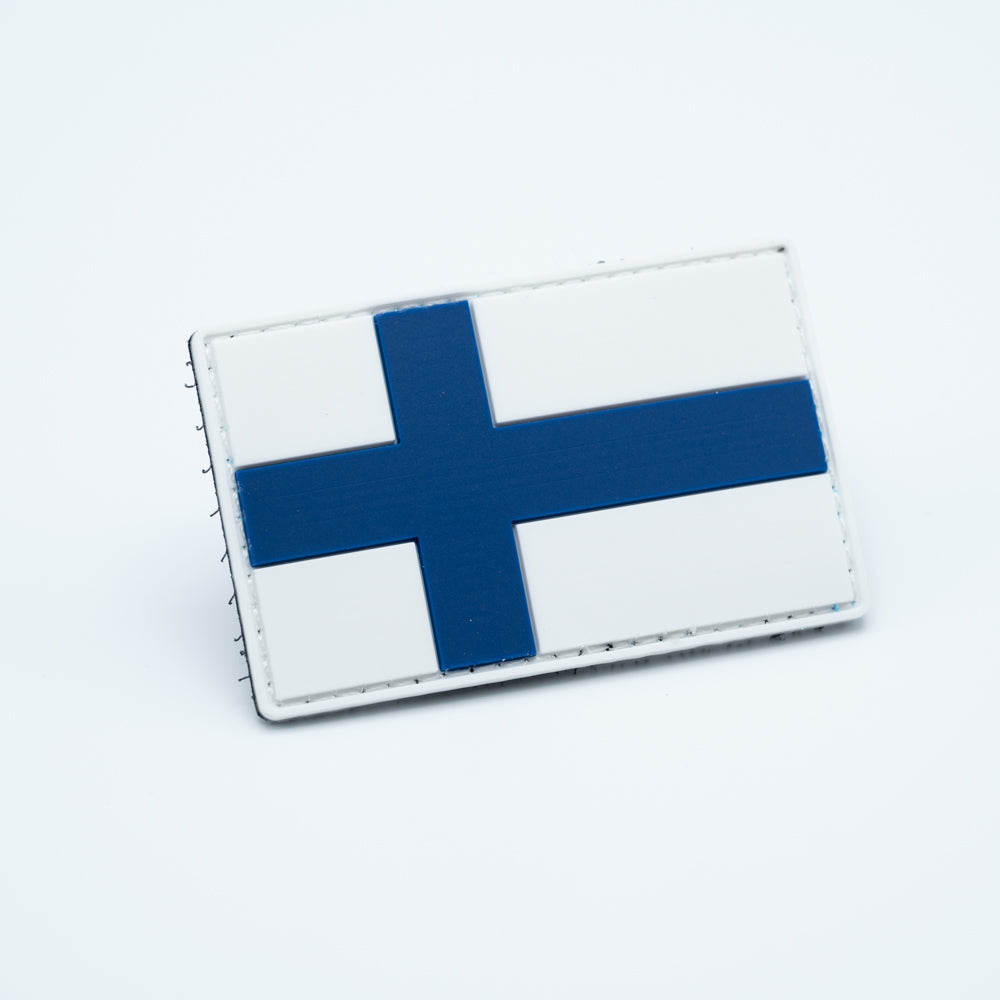 Disc golf pvc patch with the finnish flag