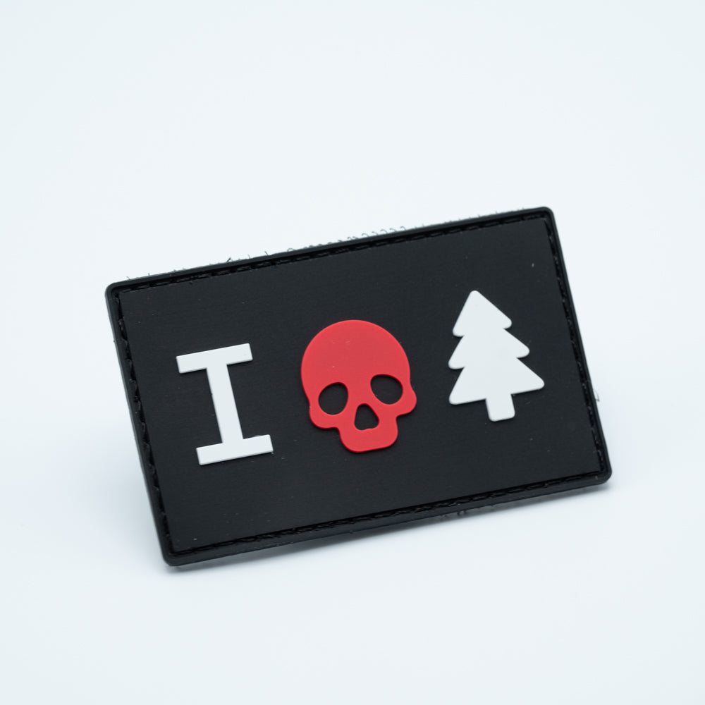 Discgolf patch in PVC plastic with the symbols I hate Trees