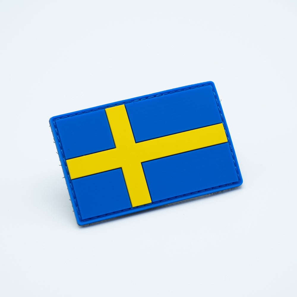 Discgolf patch in pvc with the swedish flag