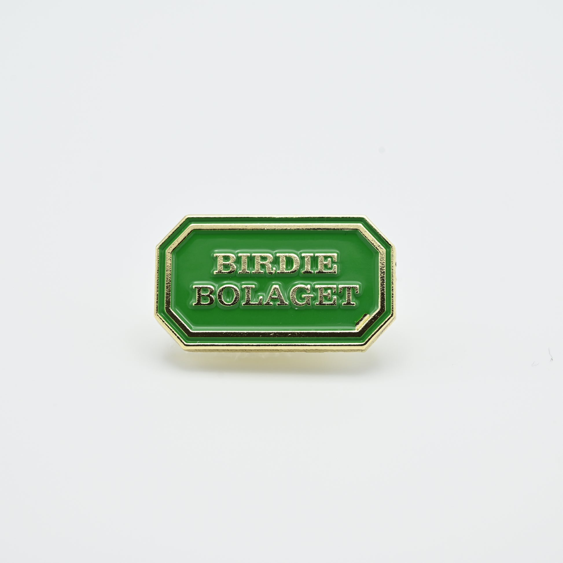 Discgolf pin with the text Birdie Bolaget