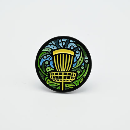 Discgolf basket with a good looking bakround