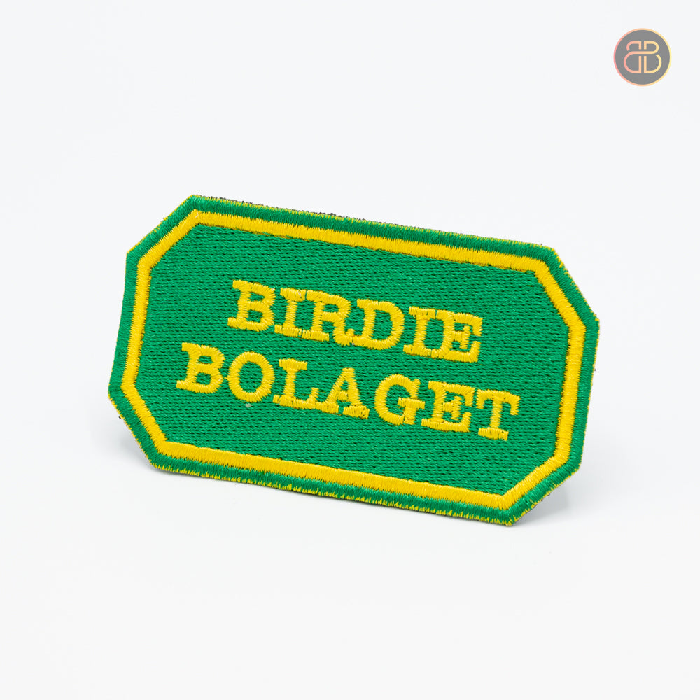 Discgolf patch with the text Birdie bolaget